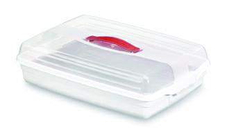 Curver 175245 - Caja para Transportar Tartas, Color Blanco y Transparente