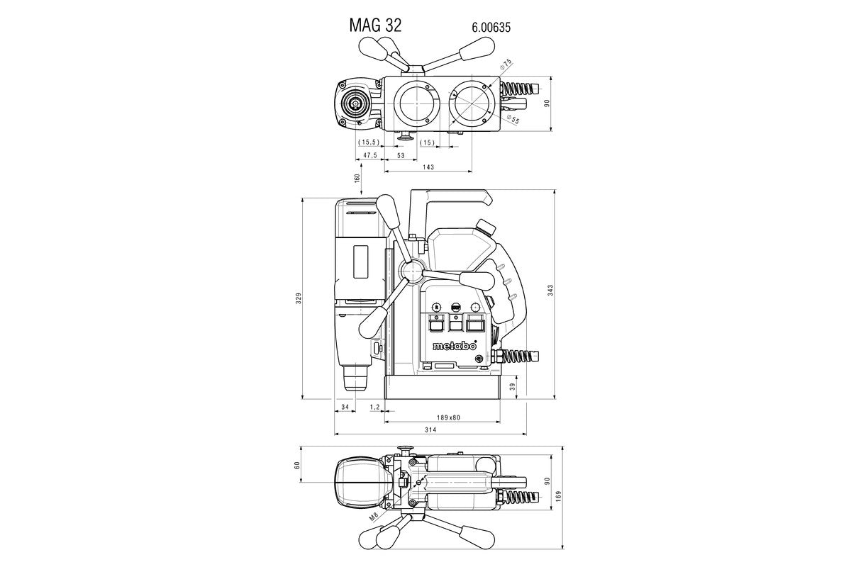 Metabo 600635500 - Taladro electromagnético MAG 32