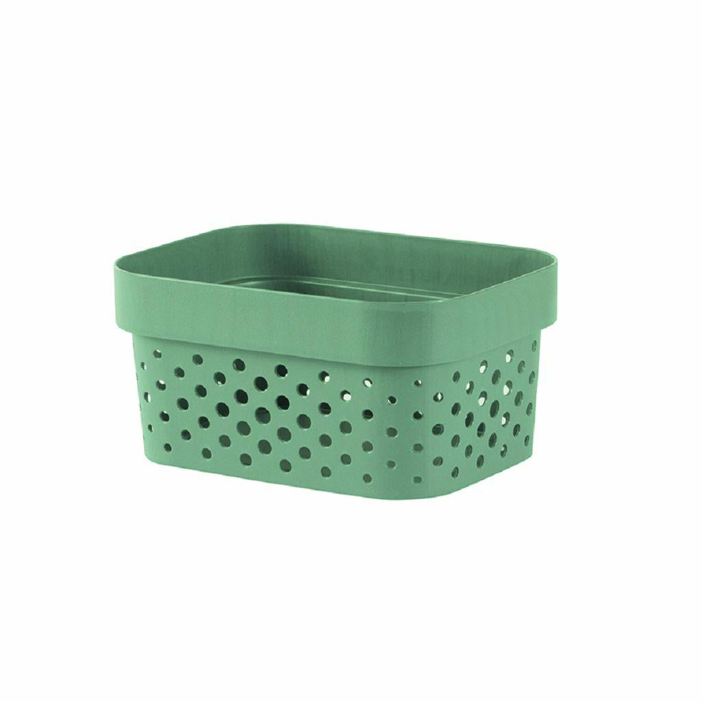 Curver | Cesta Infinity Dots Xs 1,4 L reciclado, verde, 100% material reciclado, 17 x 12,6 x 8,4 cm