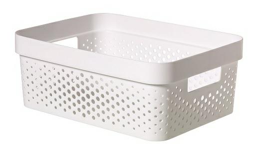 Curver Infinity Cesta perforada de plástico reciclado, 4,5 litros, blanco