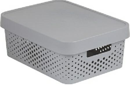 Curver 229163 Caja con Tapa de 11 L, Resina, Gris, 27x36.299999999999997x13.8 cm