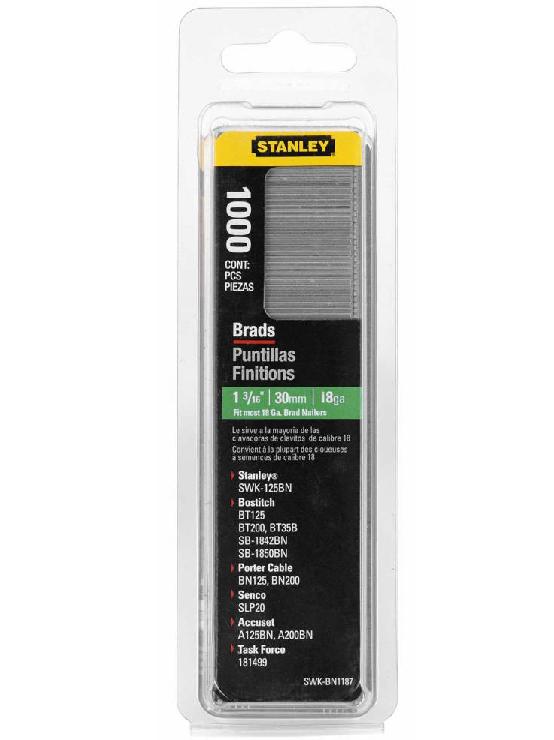 STANLEY 1-SWKBN1187T - Clavo / brad 8 / 300 / e / tipo j - 30mm - 1000 u.