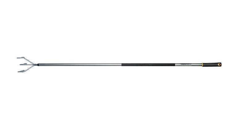 Fiskars Cultivador de jardín ergonómico Longitud: 165 cm, púas de acero/Mango de aluminio, Gris/Negro, 1001301