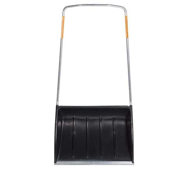 Fiskars SnowXpert Trineo quitanieves, Para grandes superficies, Ancho de pala: 74 cm, Pala de material sintético/Mango de aluminio, Negro/Naranja, 1003470