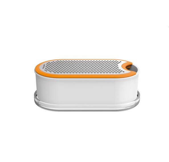 Fiskars Rallador con recipiente, Capacidad: 400 ml, Medida: 16,8 x 9,0 cm, Metal/Plástico, Functional Form, 1019530