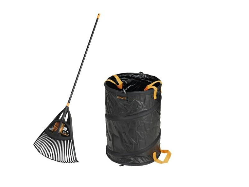 FISKARS Escoba Escoba XL Plus Pop Up Saco 56 L, Multicolor