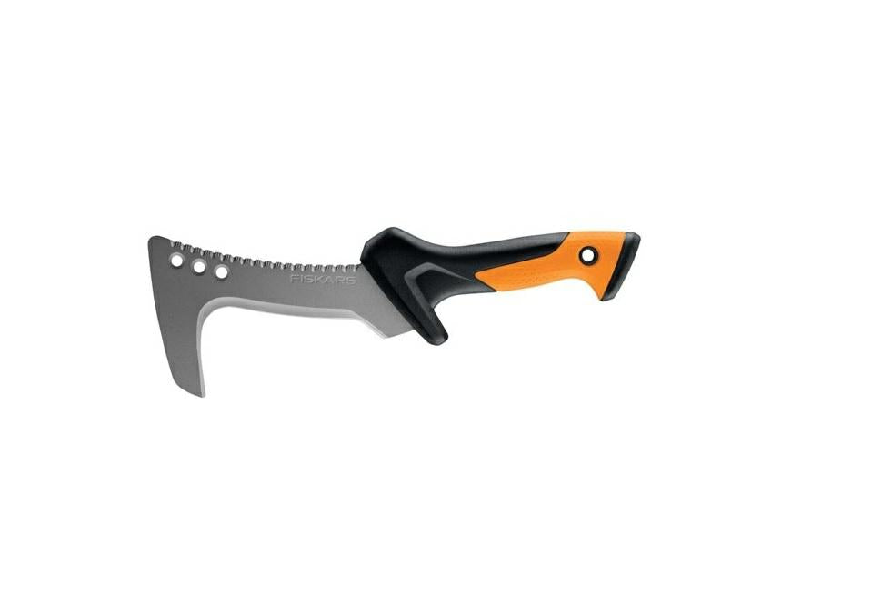 Fiskars Azada, También se puede utilizar como chuchillo, Incluye funda de nylon, Longitud de la hoja: 15 cm, Acero endurecido/plástico, Negro/naranja, 1051232