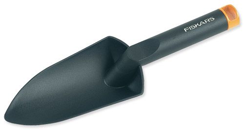 Fiskars Pala plantadora, Longitud: 29 cm, Material sintético reforzado con fibra de vidrio, Negro/Naranja, 1000694