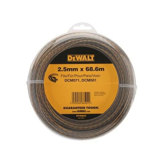 Dewalt DT20652-QZ Bobina de Hilo 2,5mm x 68,6m para desbrozadoras DCM571, amarillo