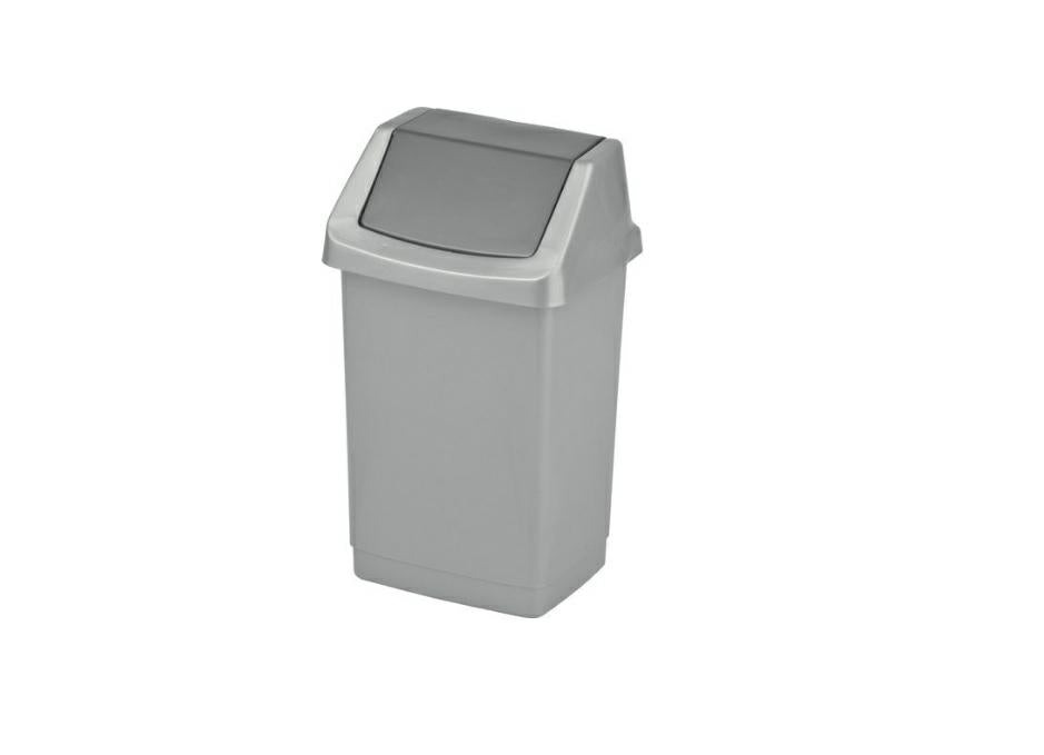 Curver Click-It - Cubo de basura multiusos (plástico, 50 L), color plateado