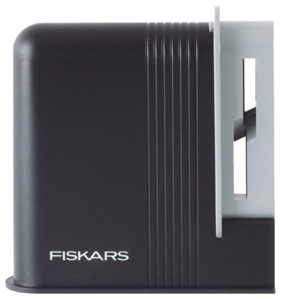 Fiskars Afilador de tijeras, para Tijeras para diestros, Afilador de cerámica/Cubierta de plástico, Negro/Gris, Clip-Sharp 1005137