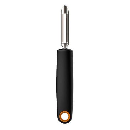 Fiskars, Pelador de cuchilla giratoria, Longitud total: 18 cm, Acero inoxidable / Plástico PP, Negro, Essential, 1023787