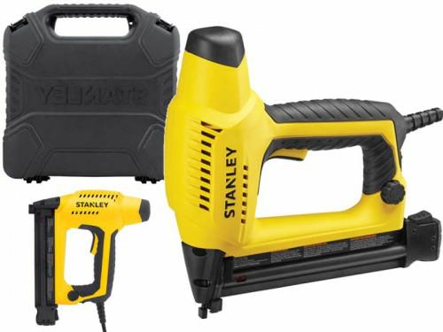 STANLEY Clavadora Eléctrica Easy Load, Mecanismo Antibloqueo, Ajuste de Potencia, Mango Ergonómico y Cabezal Blando, Gatillo de Seguridad, Para 5 Tamaños de Clavos, 6-TRE650