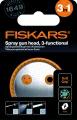 Fiskars Cabezal de pistola para mangueras múltiples, 3 funciones, Con chorro, ducha o nebulización, Caudal infinitamente variable, Tamaño universal, Negro/Naranja, 1059237