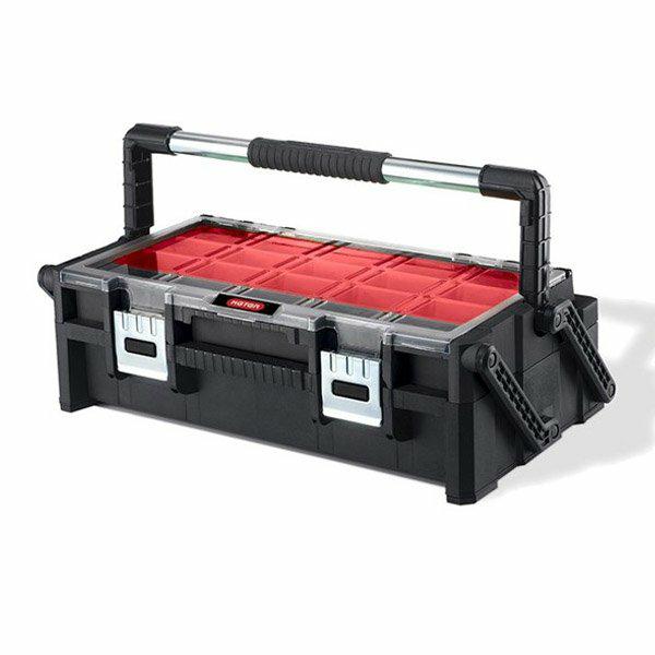 Keter Canti Organizer 22" - Caja de herramientas, color negro y rojo