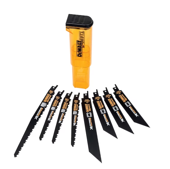 DeWalt DT99551-QZ DT99551-QZ-Juego de 8 Hojas de Sierra Sable Bi-Metal XR Extreme RUNTIME DT99554 DT99555 230mm,3X DT99553 152mm, 1x DT99552 203mm, 0 W, 240 V, Arándano, talla única