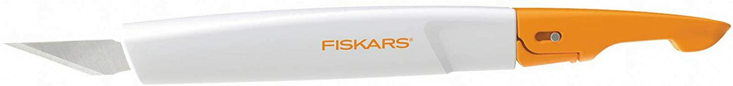 Fiskars Premium Cúter de Precisión de Alta Resolución, Con cuchilla N°11, Longitud total: 15.5 cm, Acero de calidad/Plástico, Blanco/Naranja, Premium, 1024386