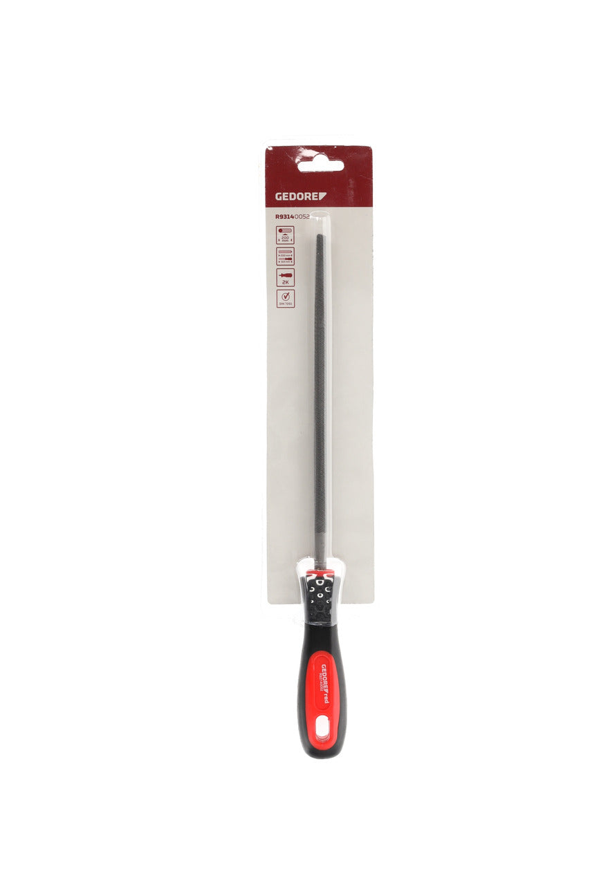 Lime ronde GEDORE rouge R93140052, grain intermédiaire 2, longueur 310 mm, manche bi-matière