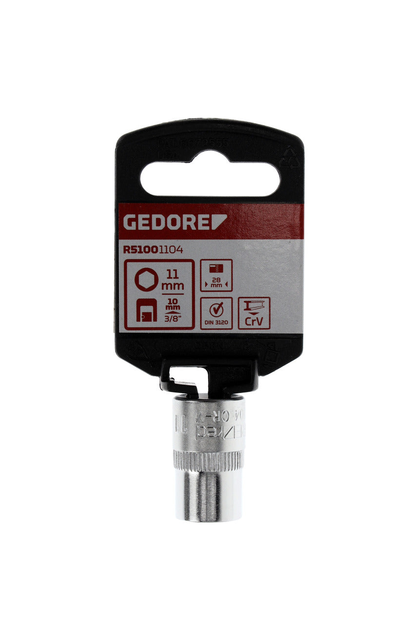 GEDORE rouge R51001104 - Douille 3/8", hexagonale, 11 mm L=28 mm