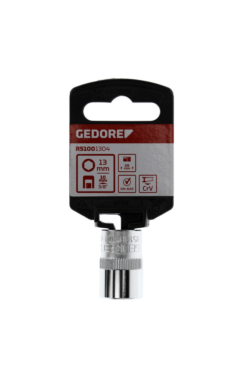 GEDORE rouge R51001304 - Douille 3/8", hexagonale, 13 mm L=28 mm