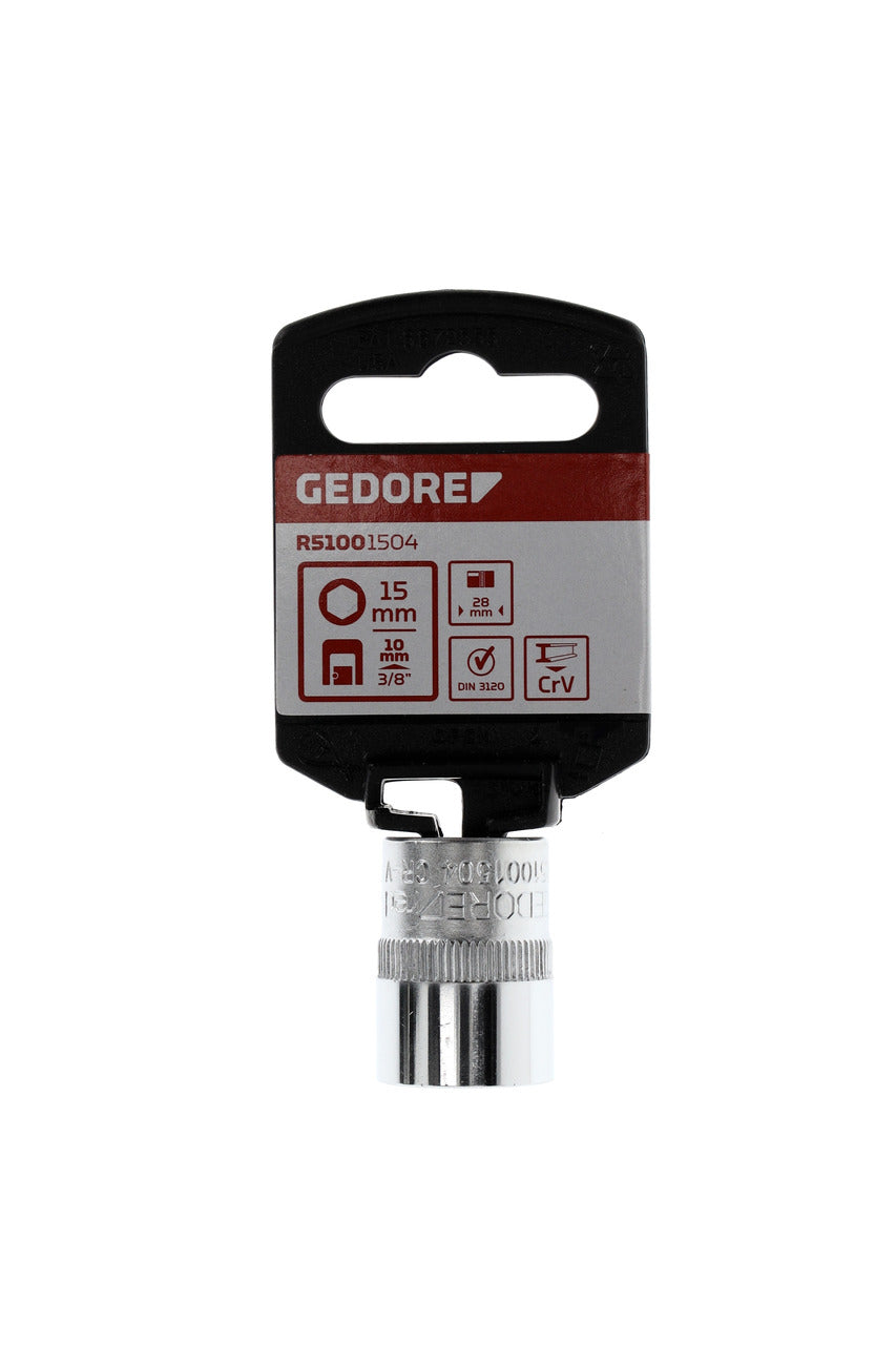 GEDORE rouge R51001504 - Douille 3/8", hexagonale, 15 mm L=28 mm