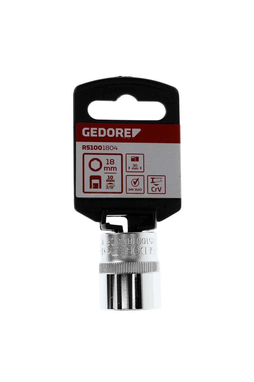 GEDORE rouge R51001804 - Douille 3/8", hexagonale, 18 mm L=30 mm