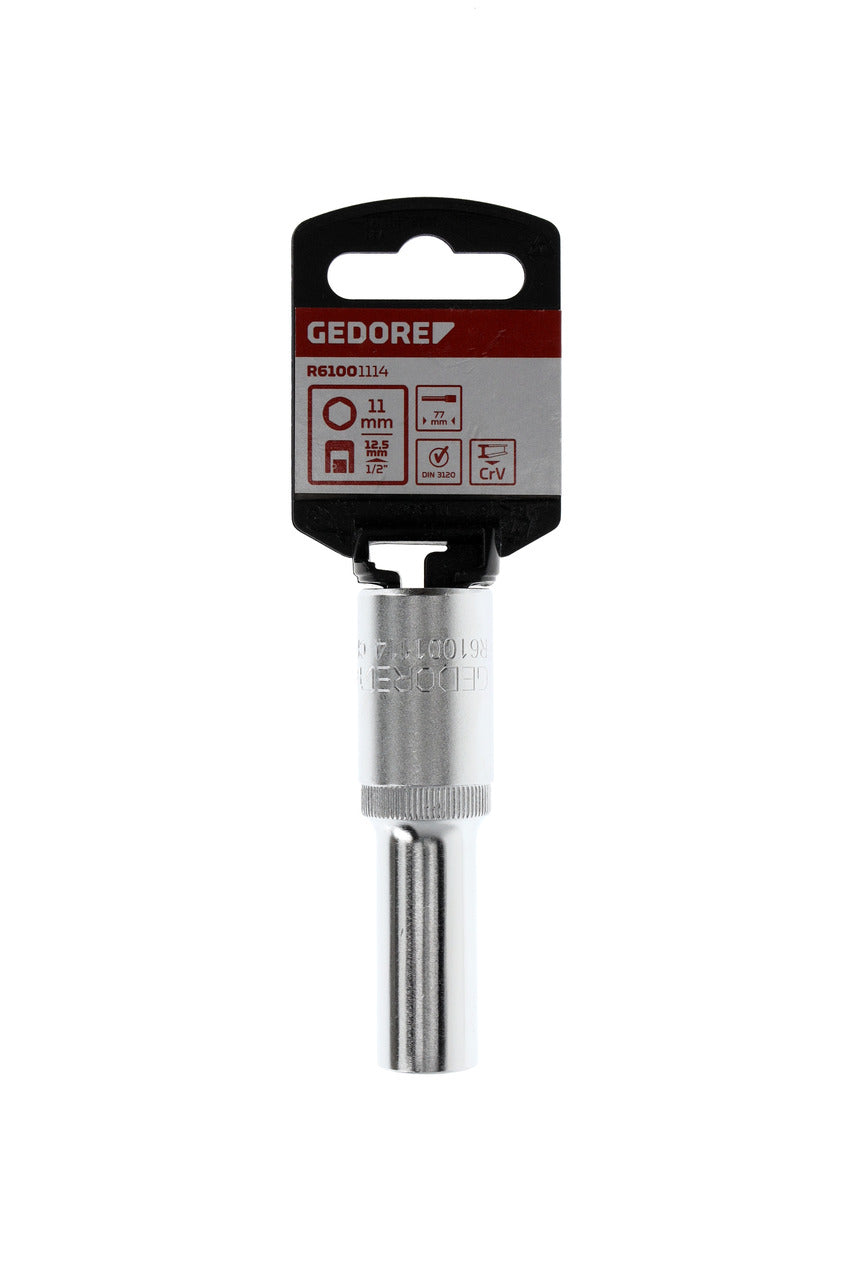 Douille GEDORE rouge R61001114 - 1/2", hexagonale, 11 mm L=77 mm