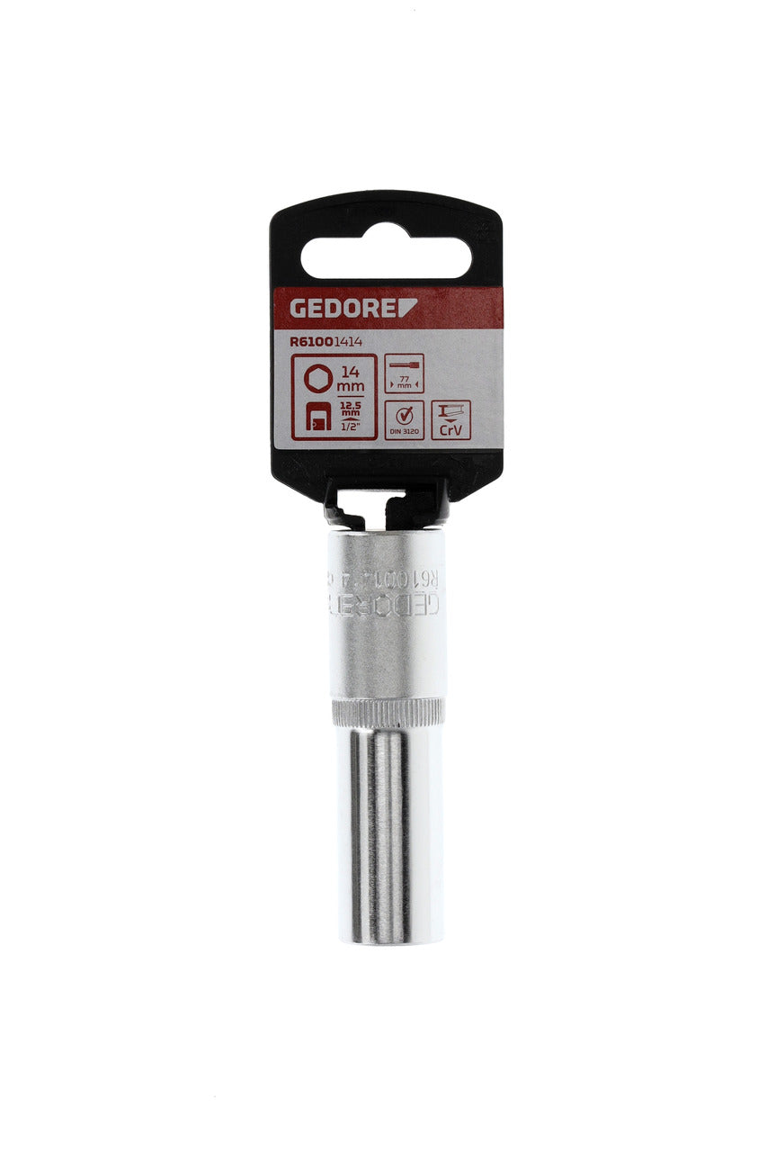 Douille GEDORE rouge R61001414 - 1/2", hexagonale, 14 mm L=77 mm
