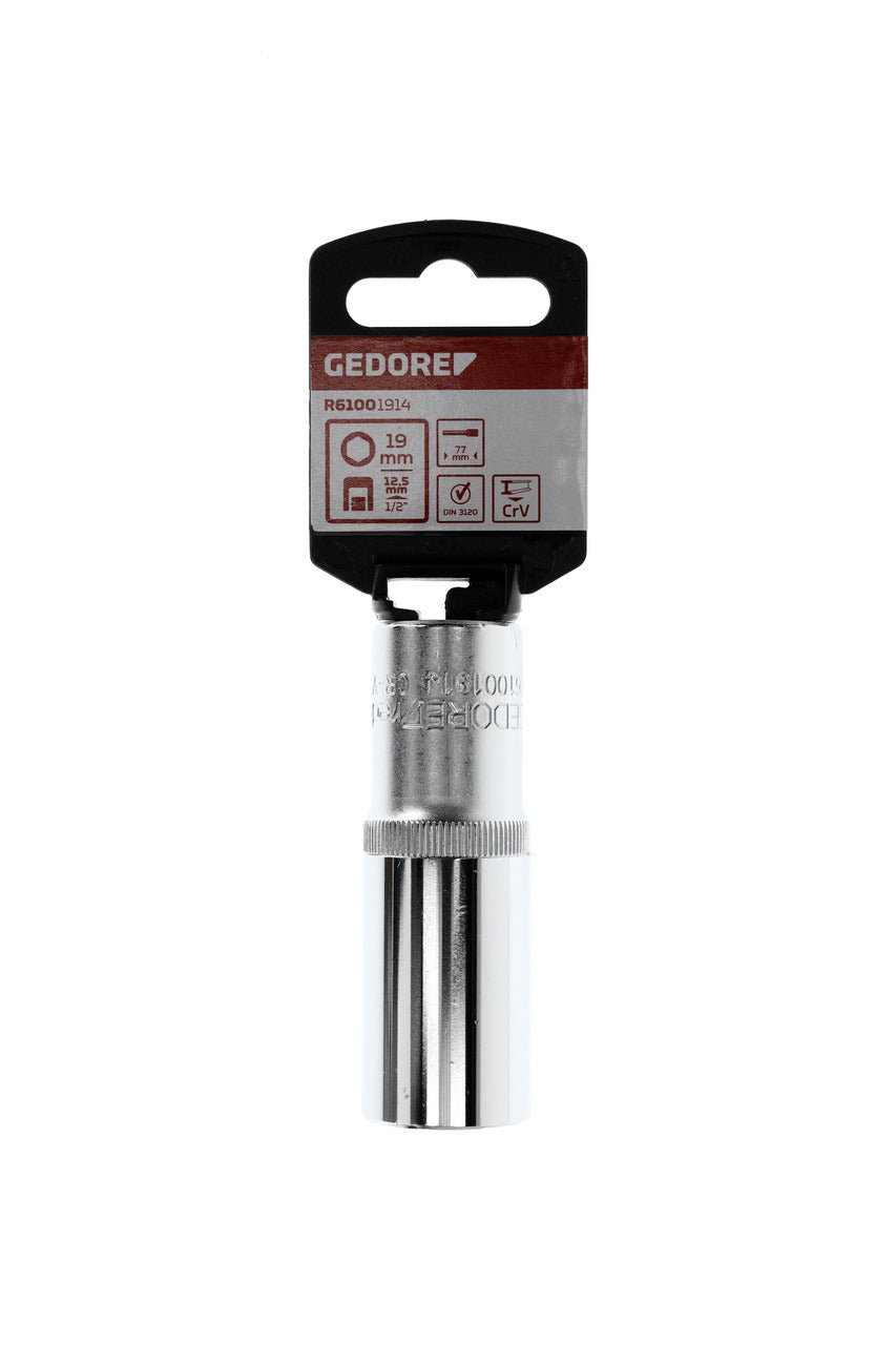 Douille GEDORE rouge R61001914 - 1/2", hexagonale, 19 mm L=77 mm