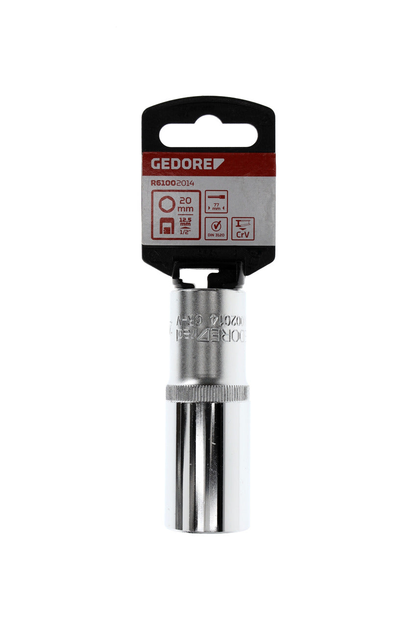 Douille GEDORE rouge R61002014 - 1/2", hexagonale, 20 mm L=77 mm