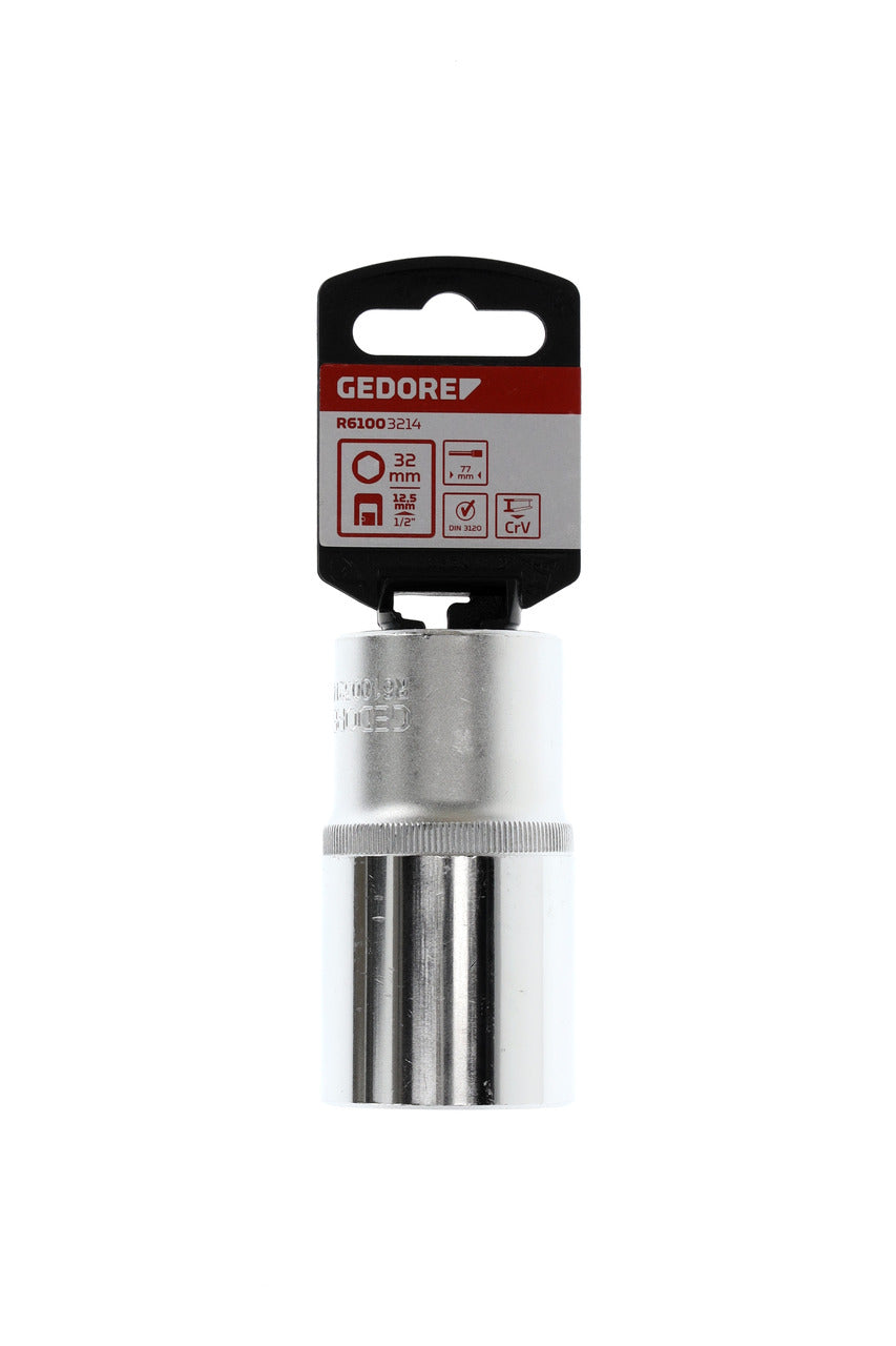 Douille GEDORE rouge R61003214 - 1/2", hexagonale, 32 mm L=77 mm
