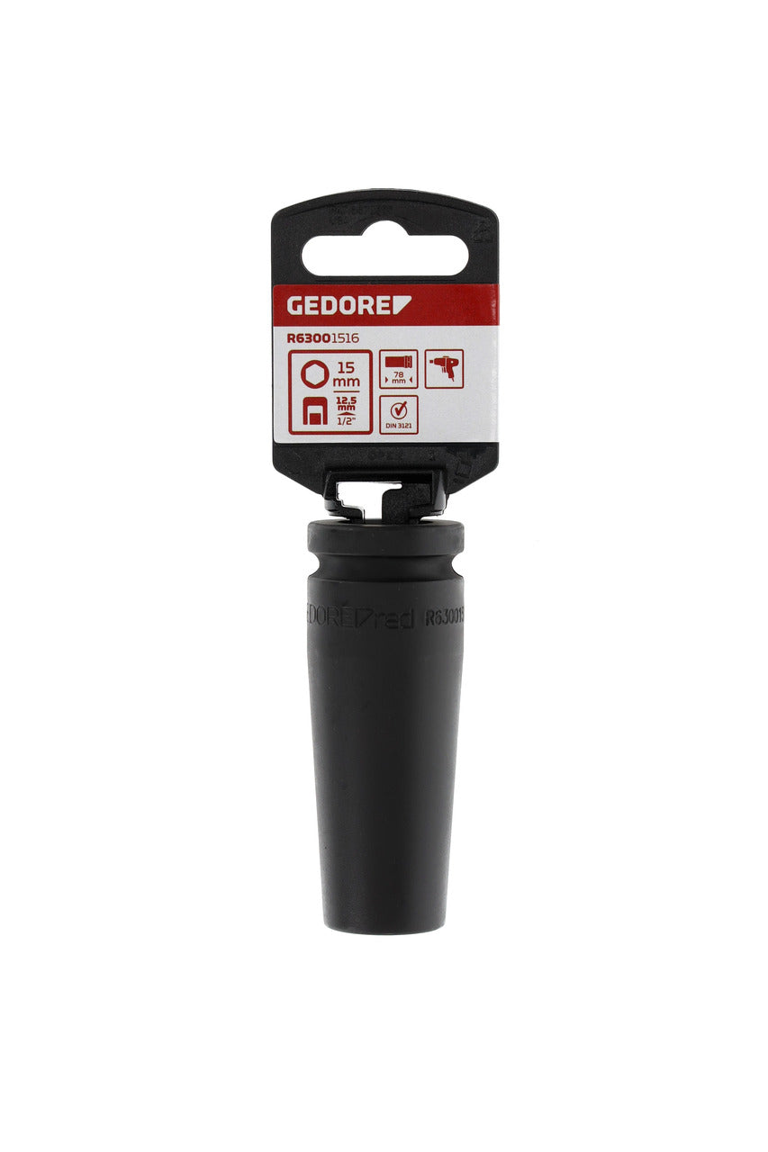 Douille à impact hexagonale GEDORE rouge R63001516 - 1/2", 15 mm L=85 mm