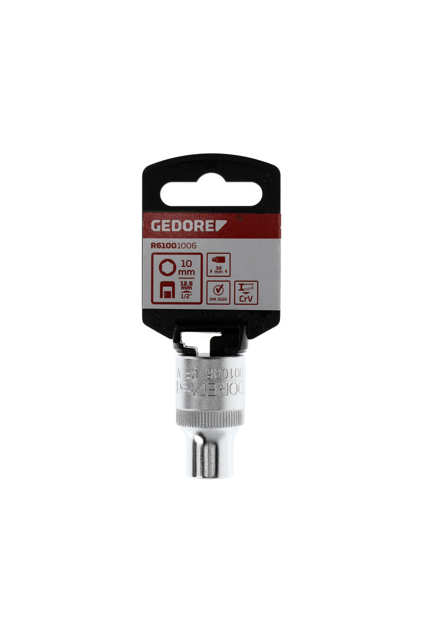 Douille GEDORE rouge R61001006 - 1/2", hexagonale, 10 mm L=38 mm