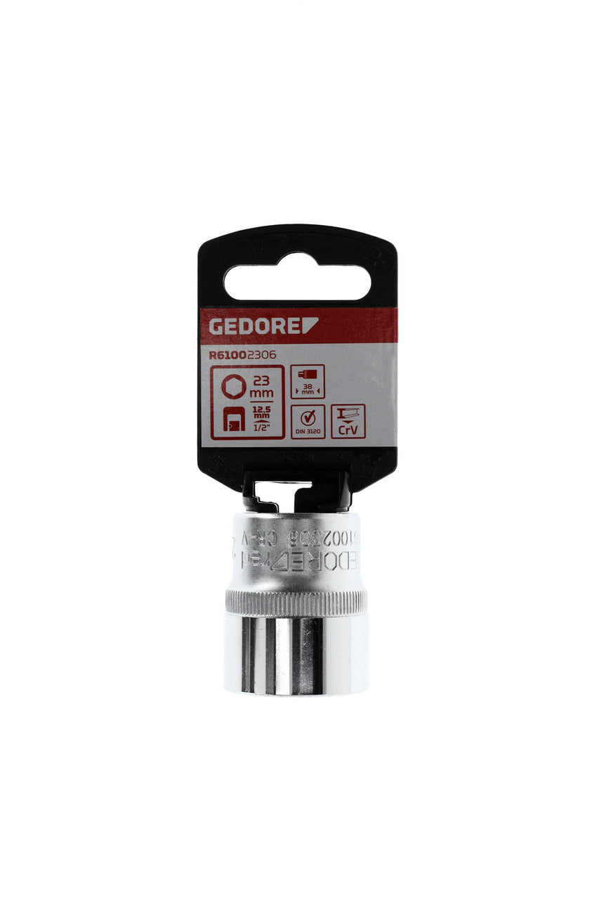 Douille GEDORE rouge R61002306 - 1/2", hexagonale, 23 mm L=38 mm
