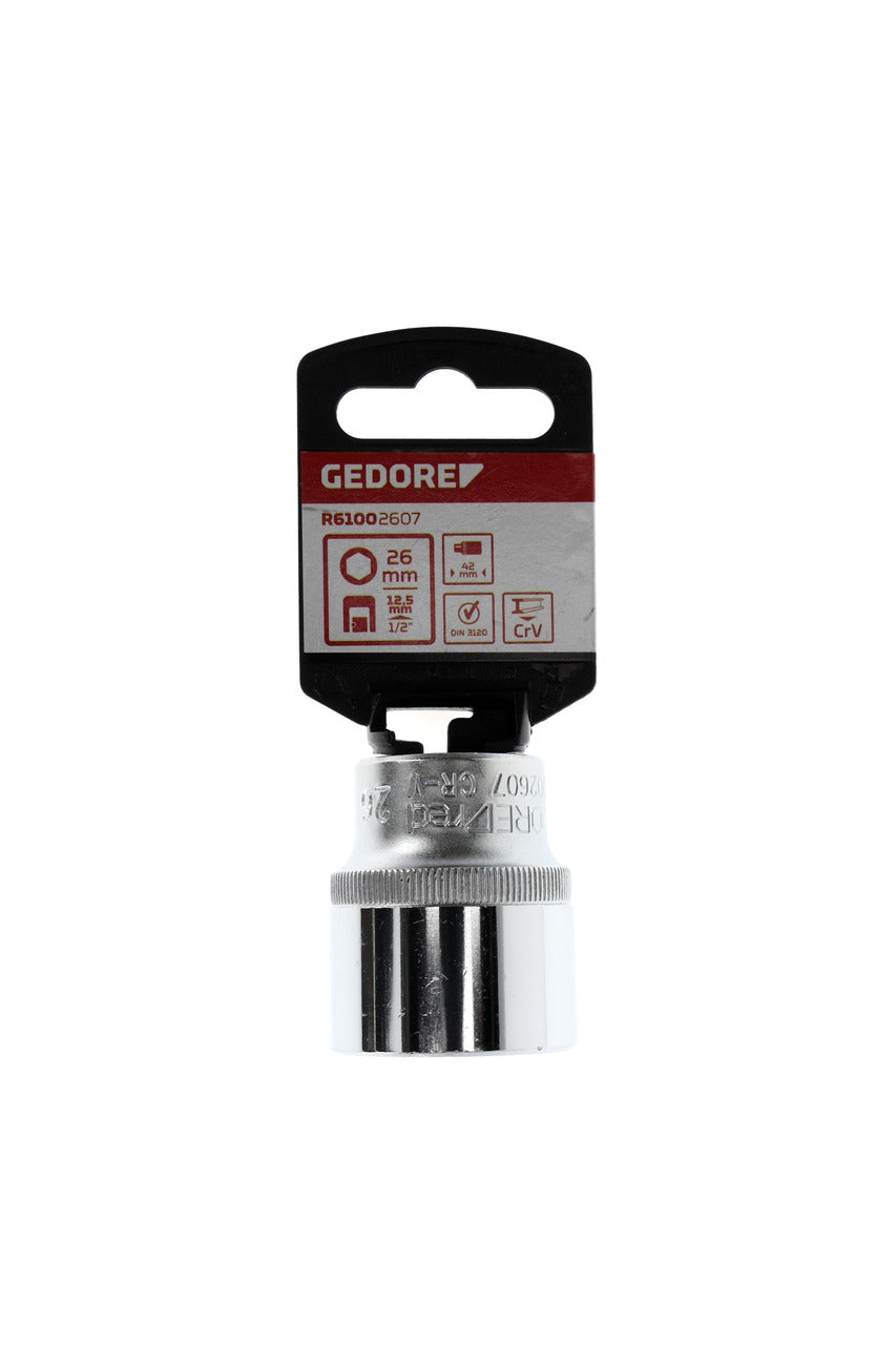 Douille GEDORE rouge R61002607 - 1/2", hexagonale, 26 mm L=42 mm