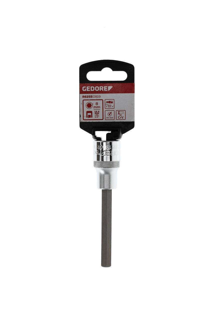 GEDORE red R62550819 - Screwdriver socket 1/2" 8 mm L=100 mm (3300380)