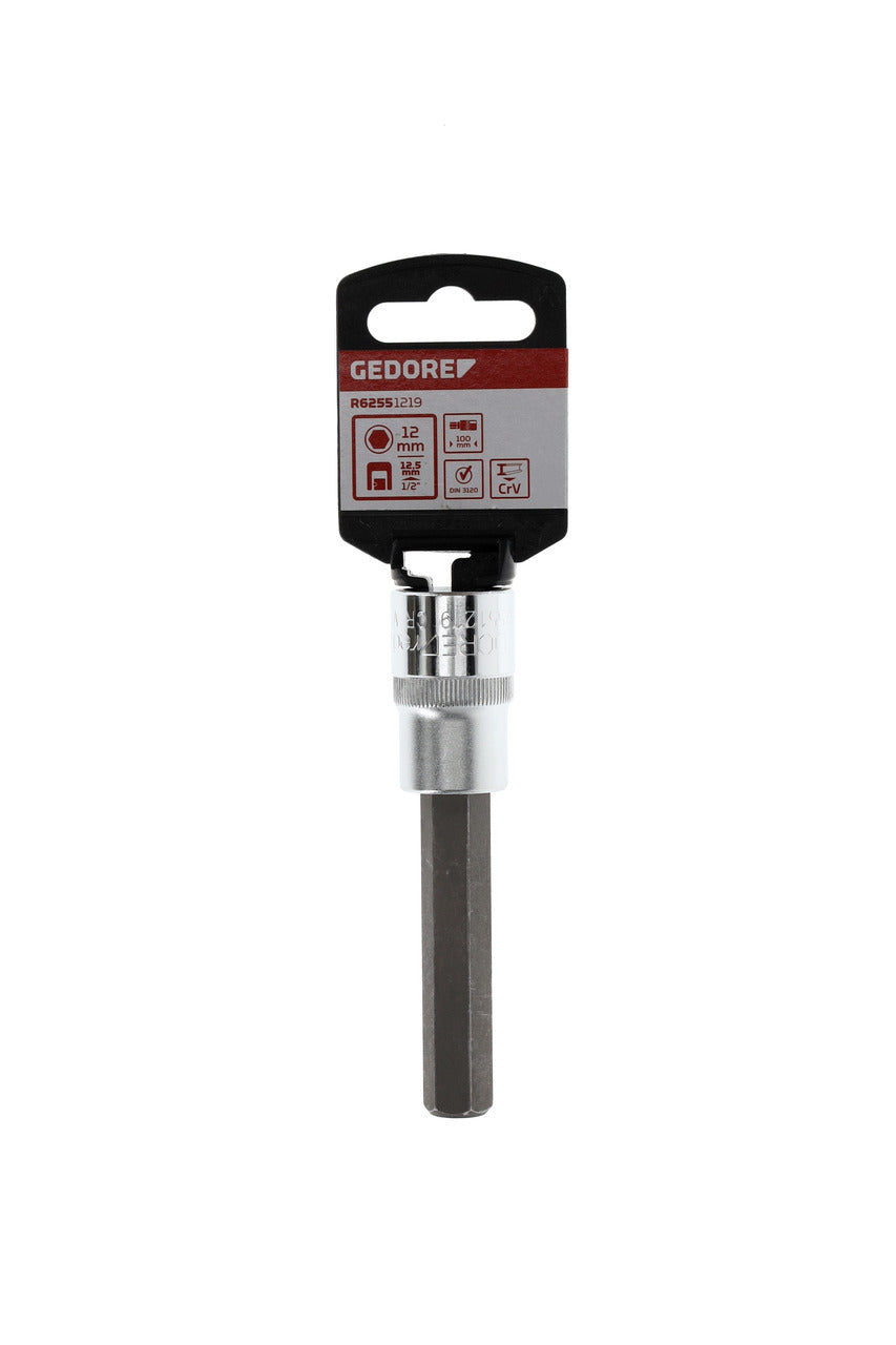 GEDORE red R62551219 - Screwdriver socket 1/2" 12 mm L=100 mm (3300382)