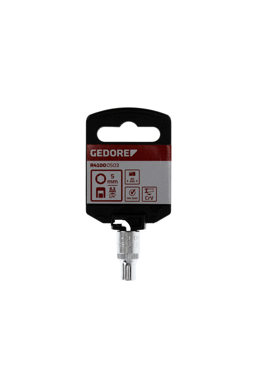 Douille GEDORE rouge R41000503 - 1/4", hexagonale, 5 mm L=25 mm
