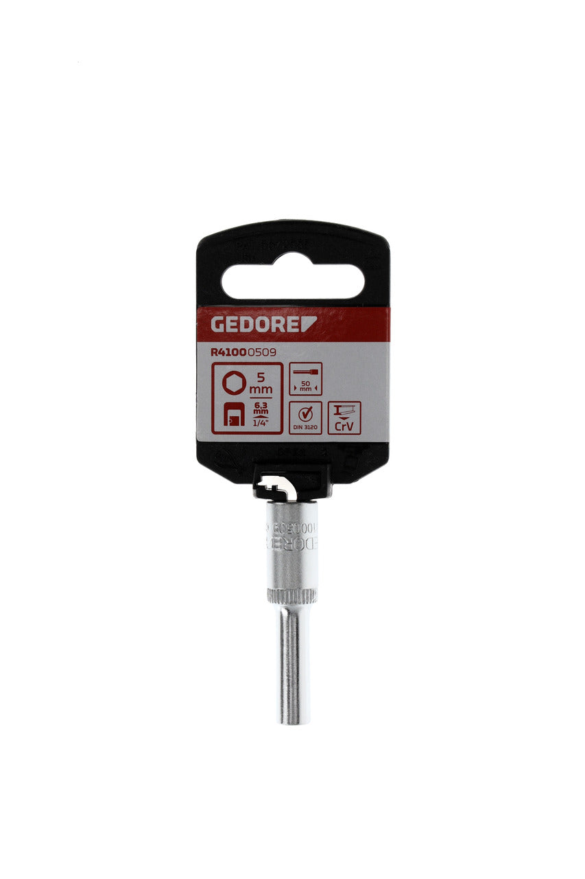 Douille GEDORE rouge R41000509 - 1/4", hexagonale, 5 mm L=50 mm