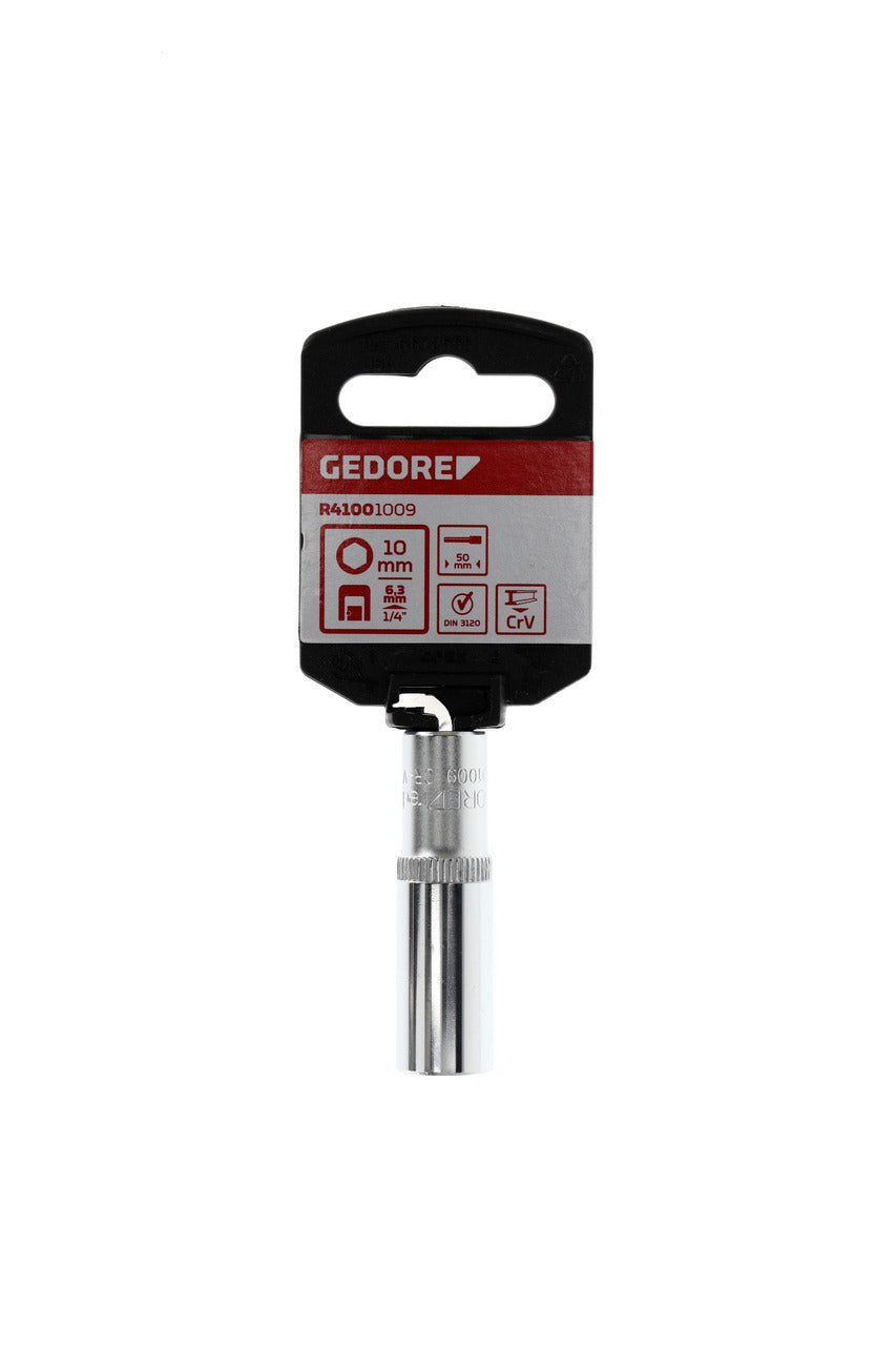 GEDORE rouge R41001009 - Douille 1/4", hexagonale, 10 mm L=50 mm