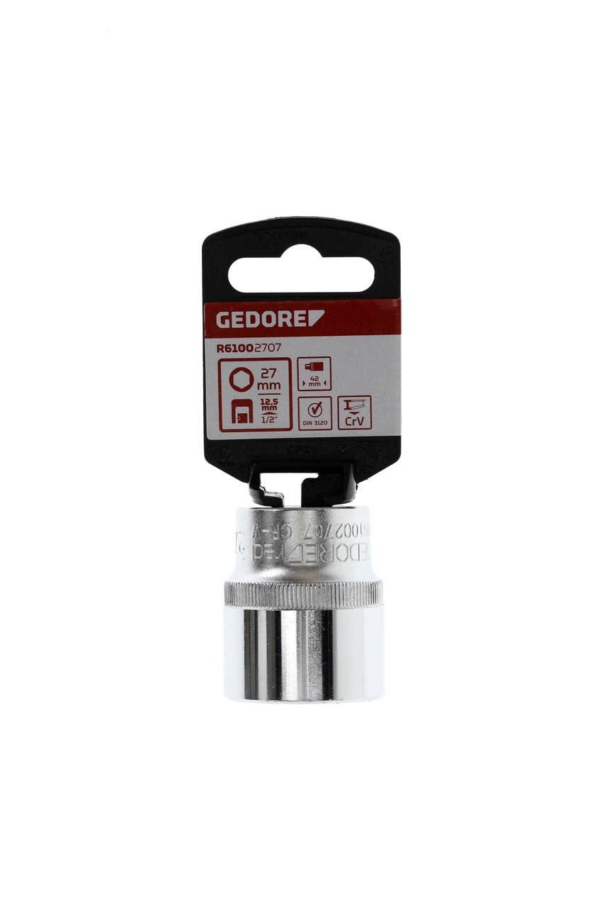 Douille GEDORE rouge R61002707 - 1/2", hexagonale, 27 mm L=42 mm