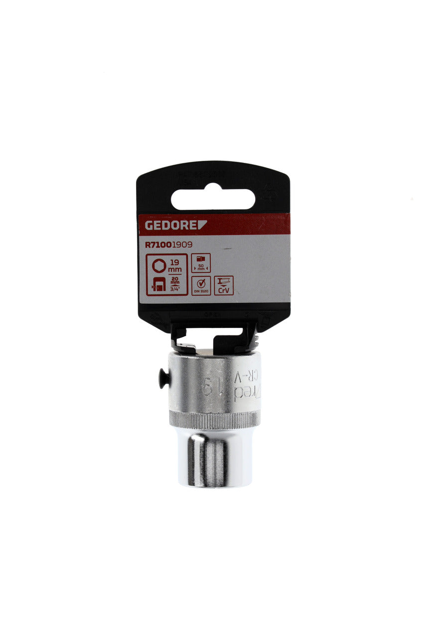 Douille GEDORE rouge R71001909 - 3/4", hexagonale, 19 mm L=50 mm