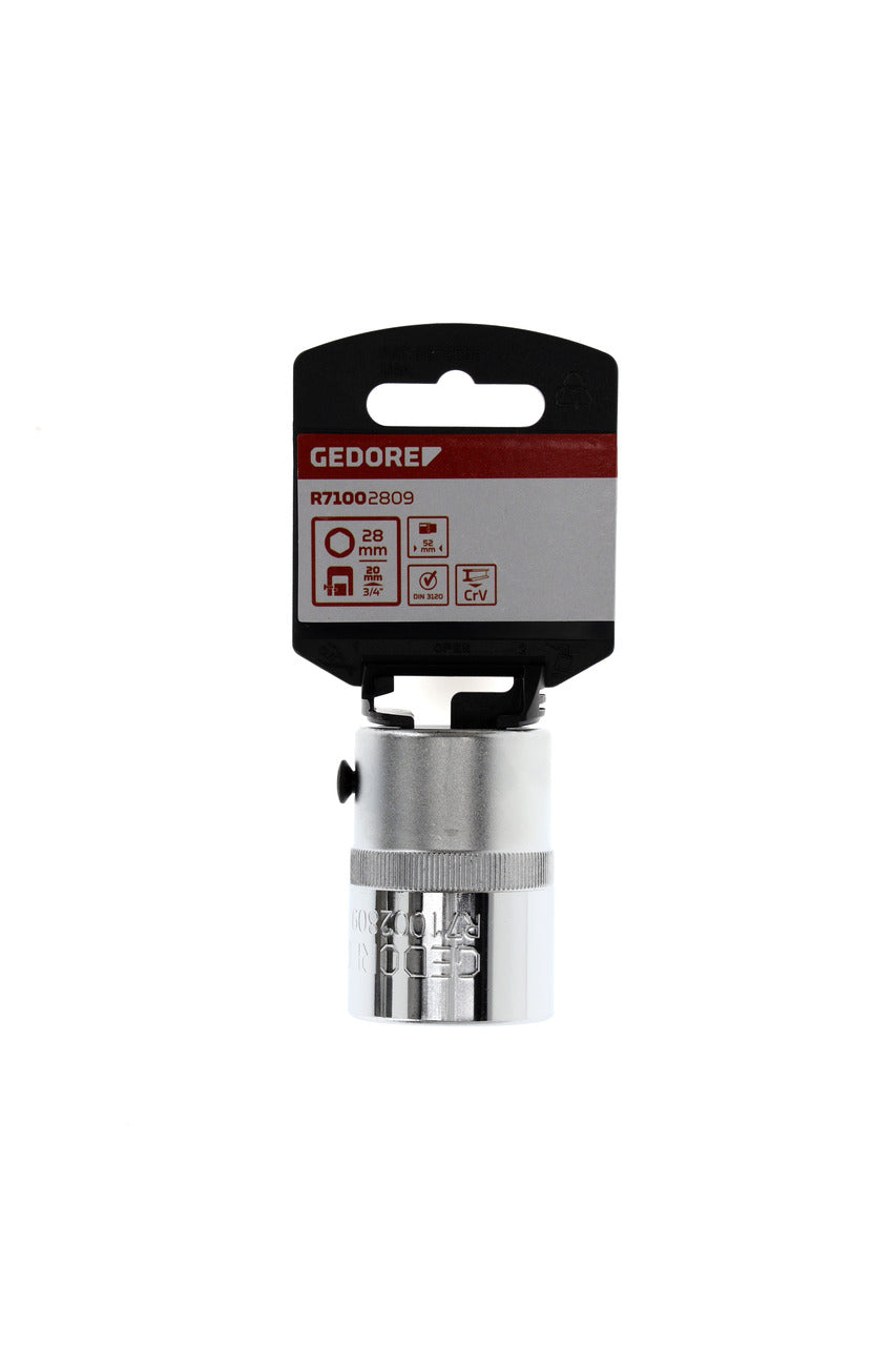 Douille GEDORE rouge R71002809 - 3/4", hexagonale, 28 mm L=52 mm