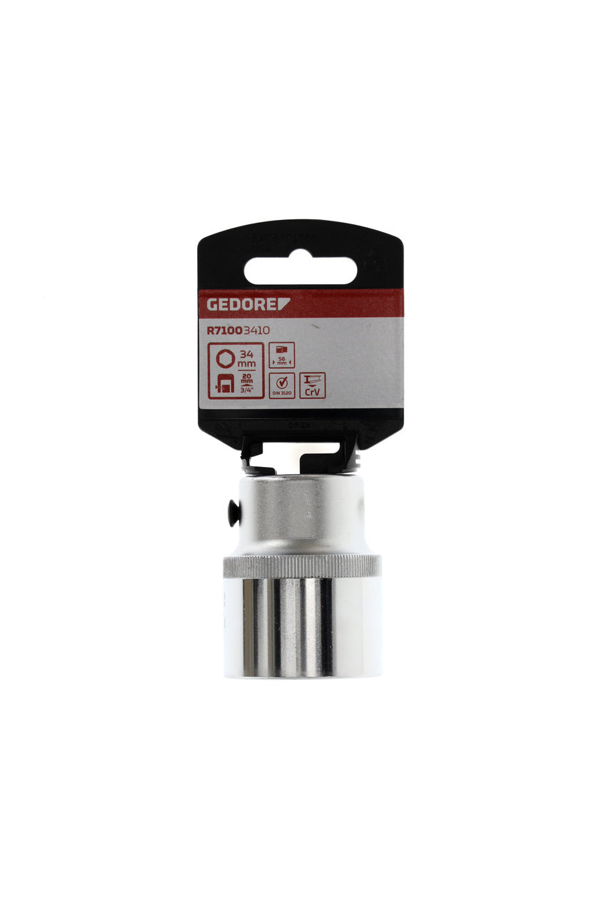 Douille GEDORE rouge R71003410 - 3/4", hexagonale, 34 mm L=56 mm