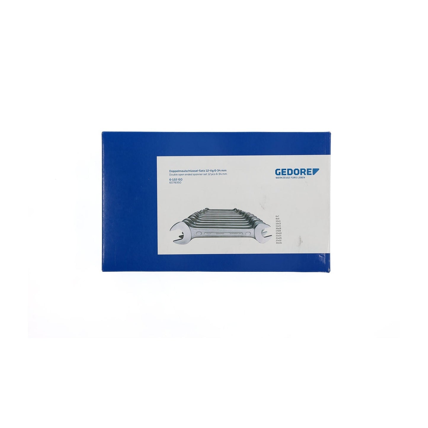 GEDORE 6-122 ISO - Set of 12 Double Open End Wrenches