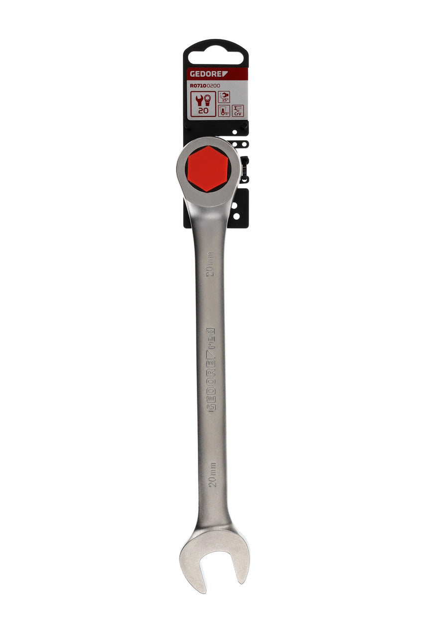 R07100200 - Llave combinada de carraca 20 mm L=280 mm