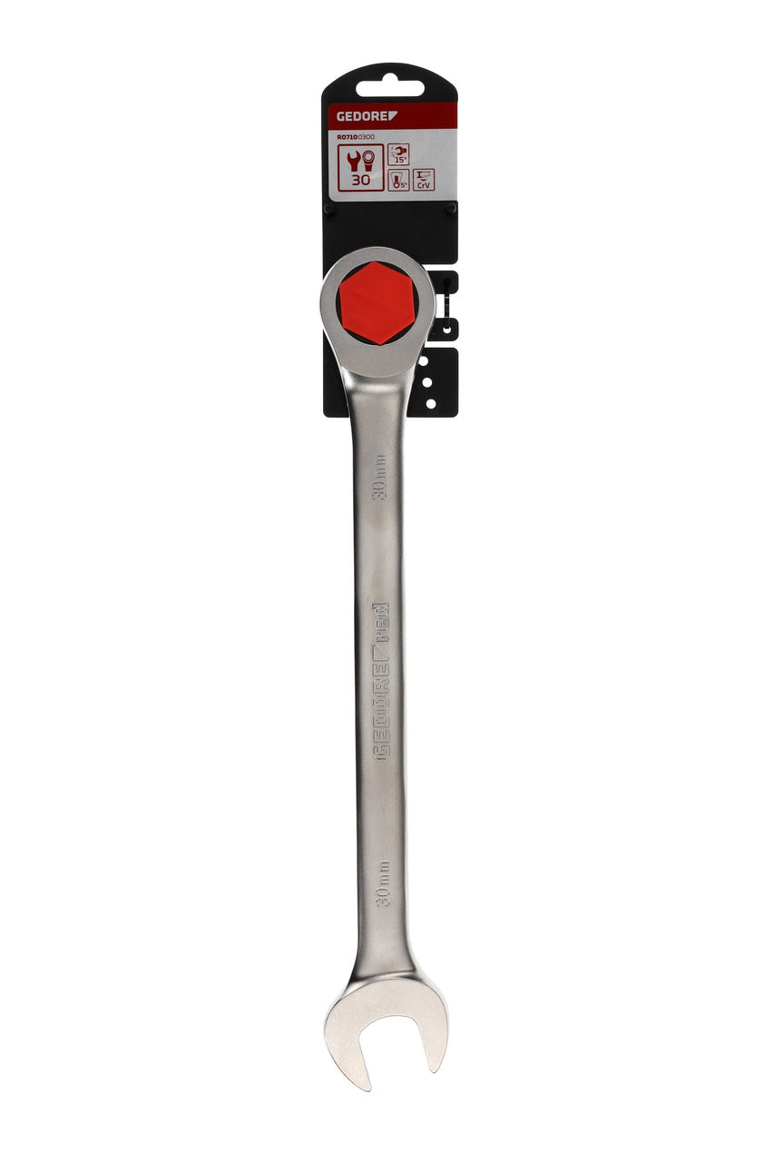 R07100300 - Llave combinada de carraca 30 mm L=425 mm