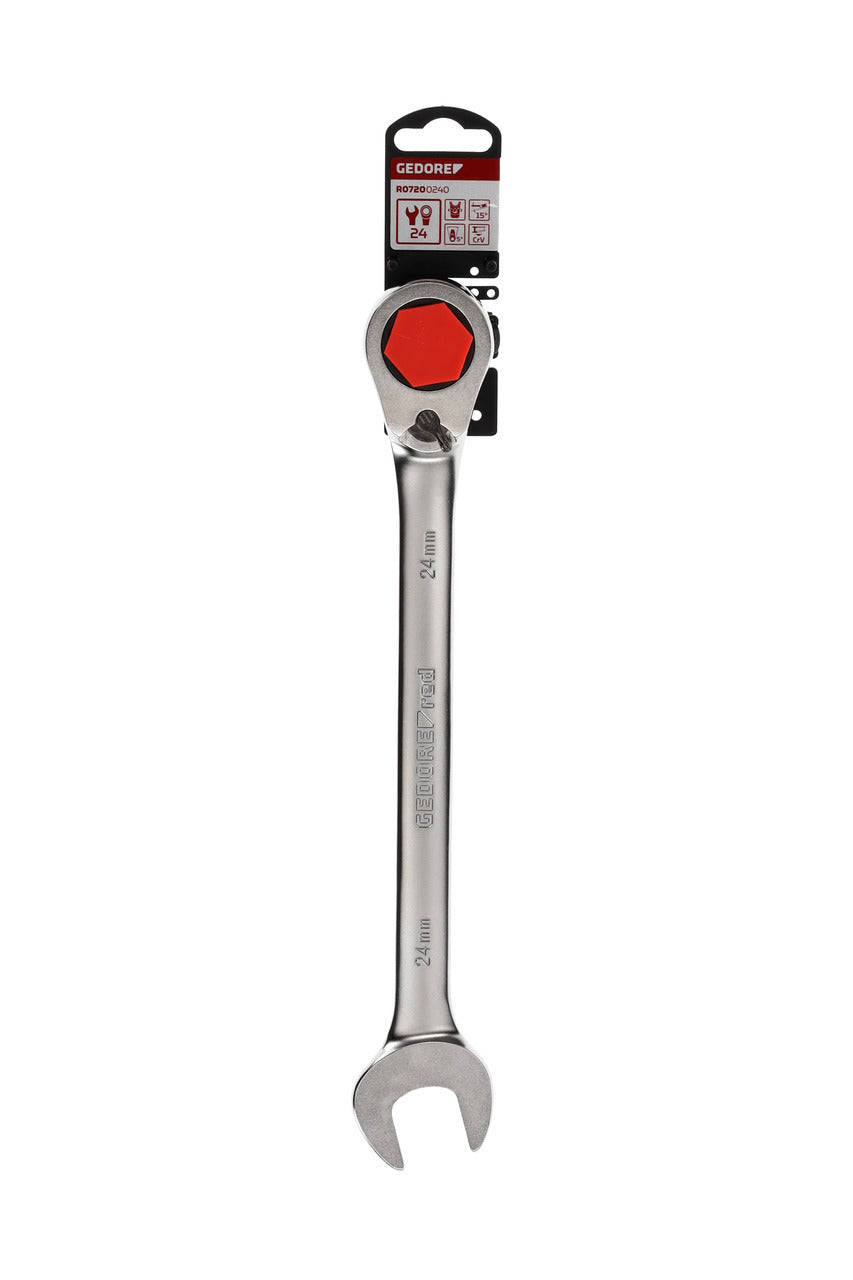 R07200240 - Llave combinada de carraca con palanca de cambio, 24 mm L=310 mm
