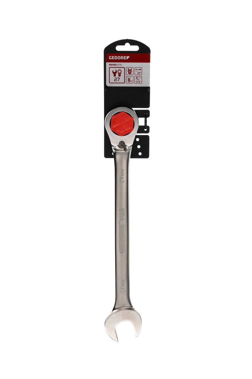 R07200270 - Llave combinada de carraca con palanca de cambio, 27 mm L=330 mm