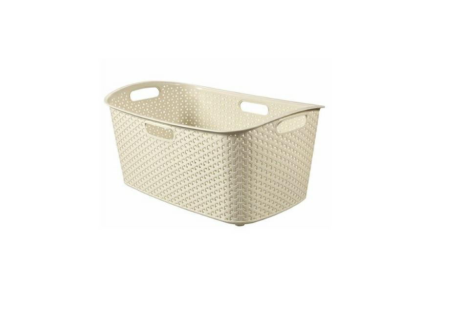 Cesto Papelera 'ratán' 47 litros Crema cesto para la Colada